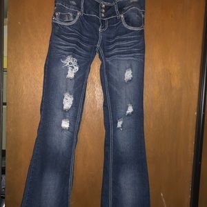 Bootcut jeans , studded in back